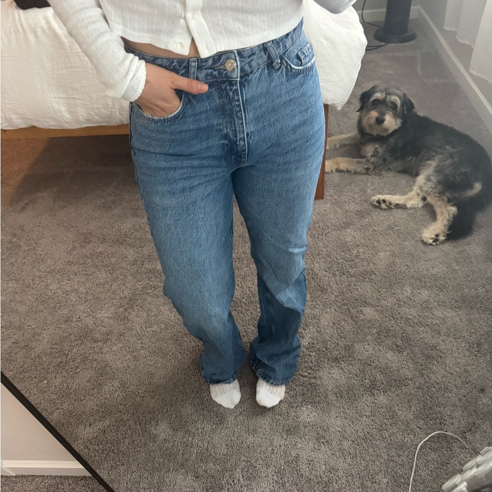 Zara Blue Straight Leg Jeans